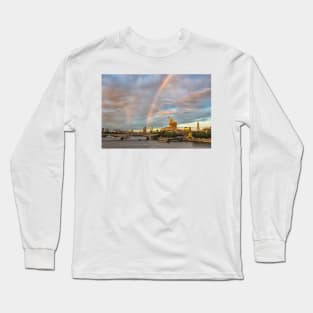 London Skyline With Rainbow Long Sleeve T-Shirt